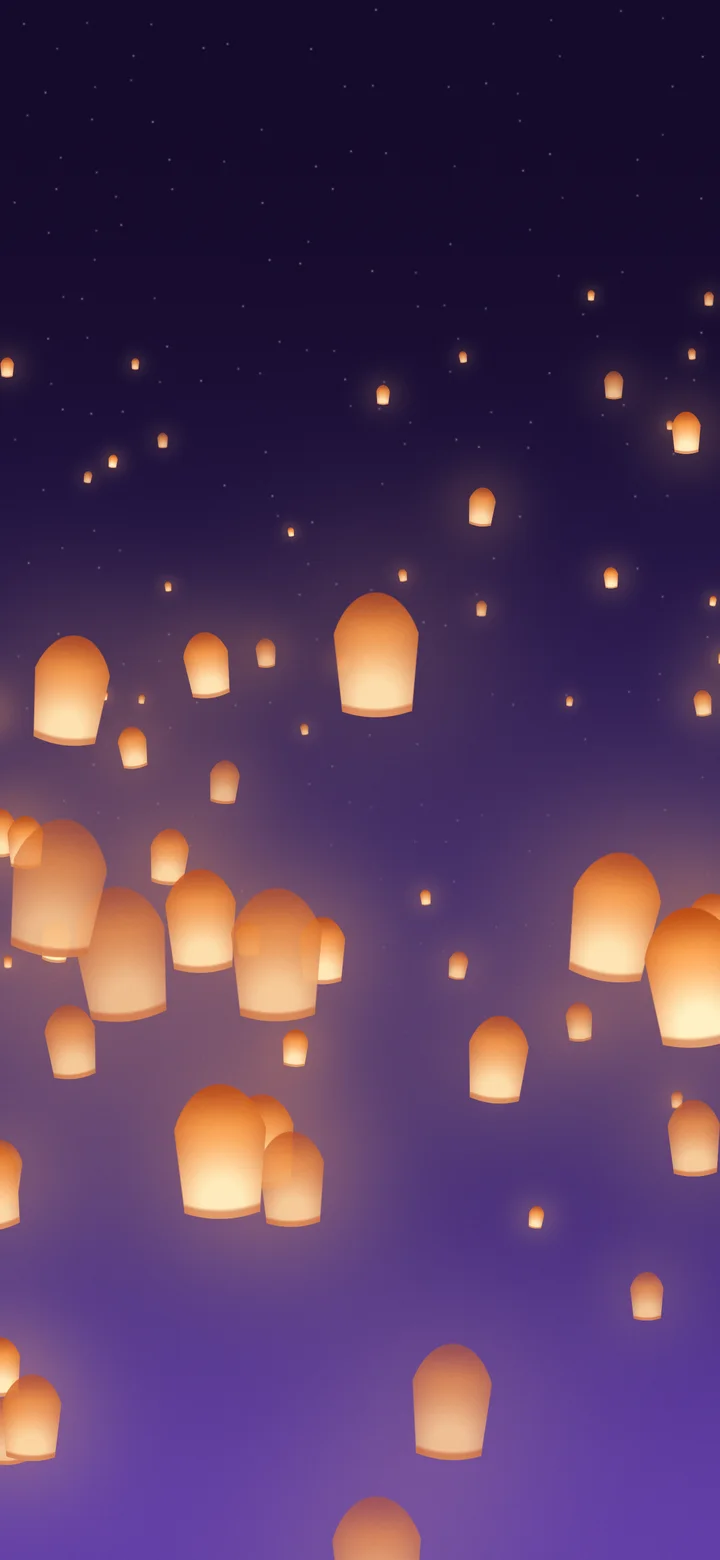 Purple Paper Lanterns wallpaper for iPhone and Android
