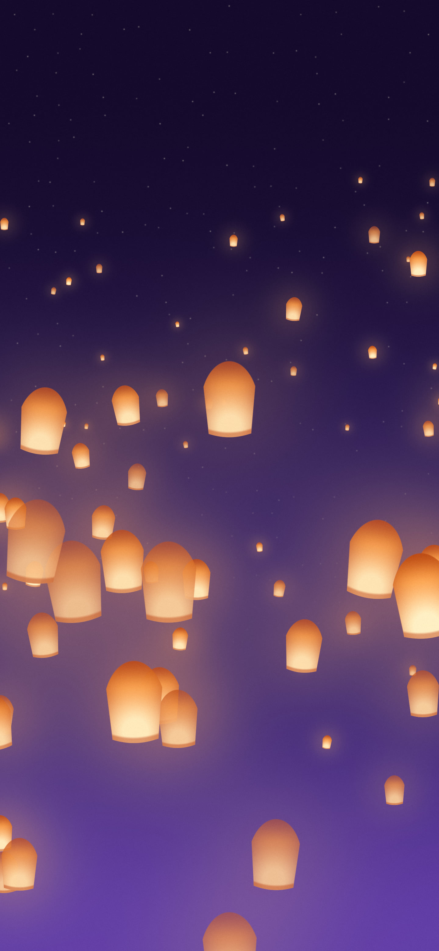 Purple Paper Lanterns wallpaper for iPhone and Android