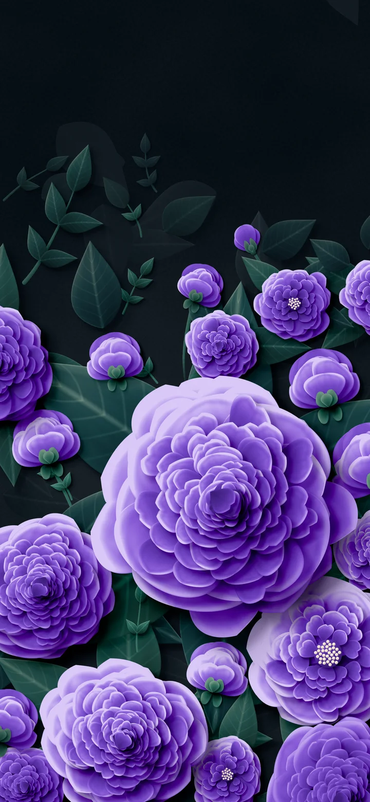 Purple Paper Peonies wallpaper for iPhone and Android