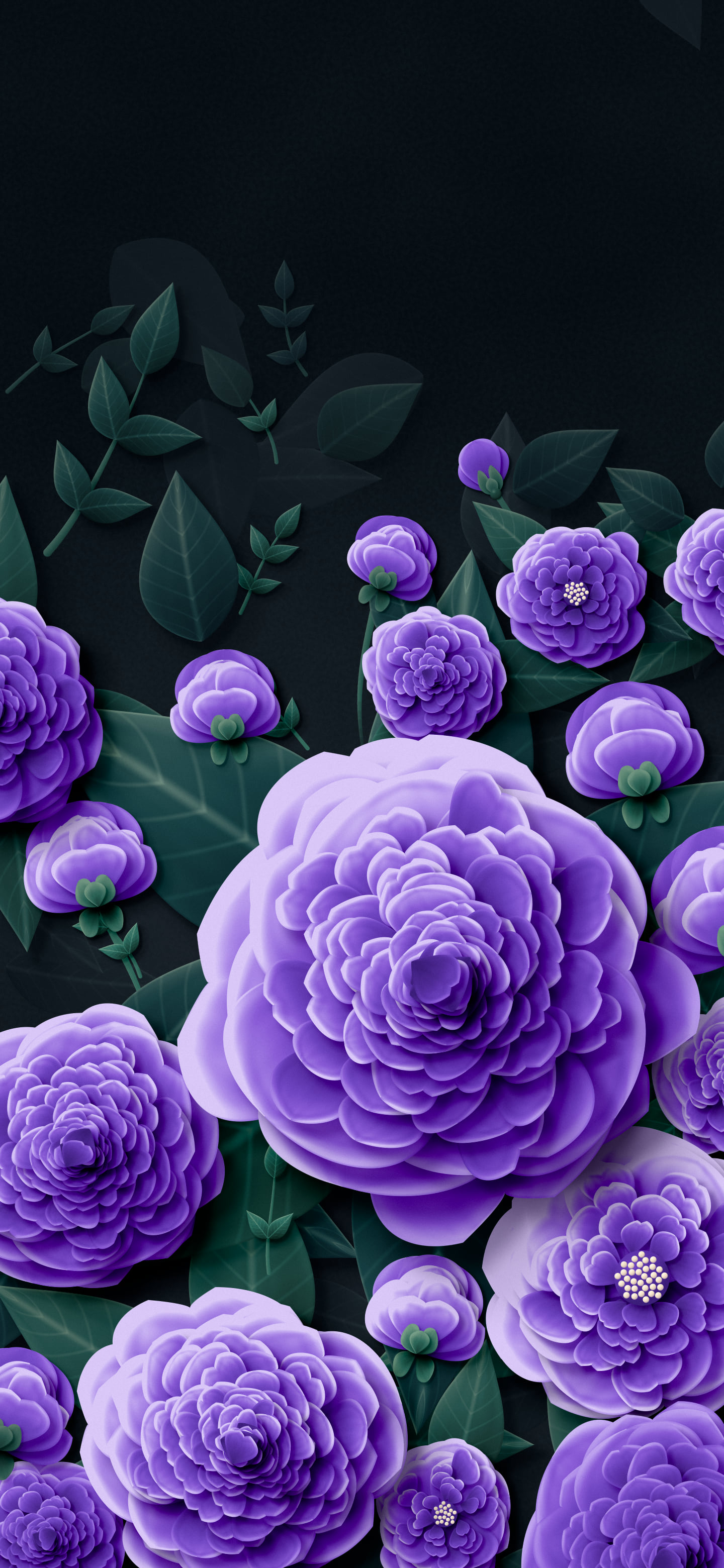 Purple Paper Peonies wallpaper for iPhone and Android