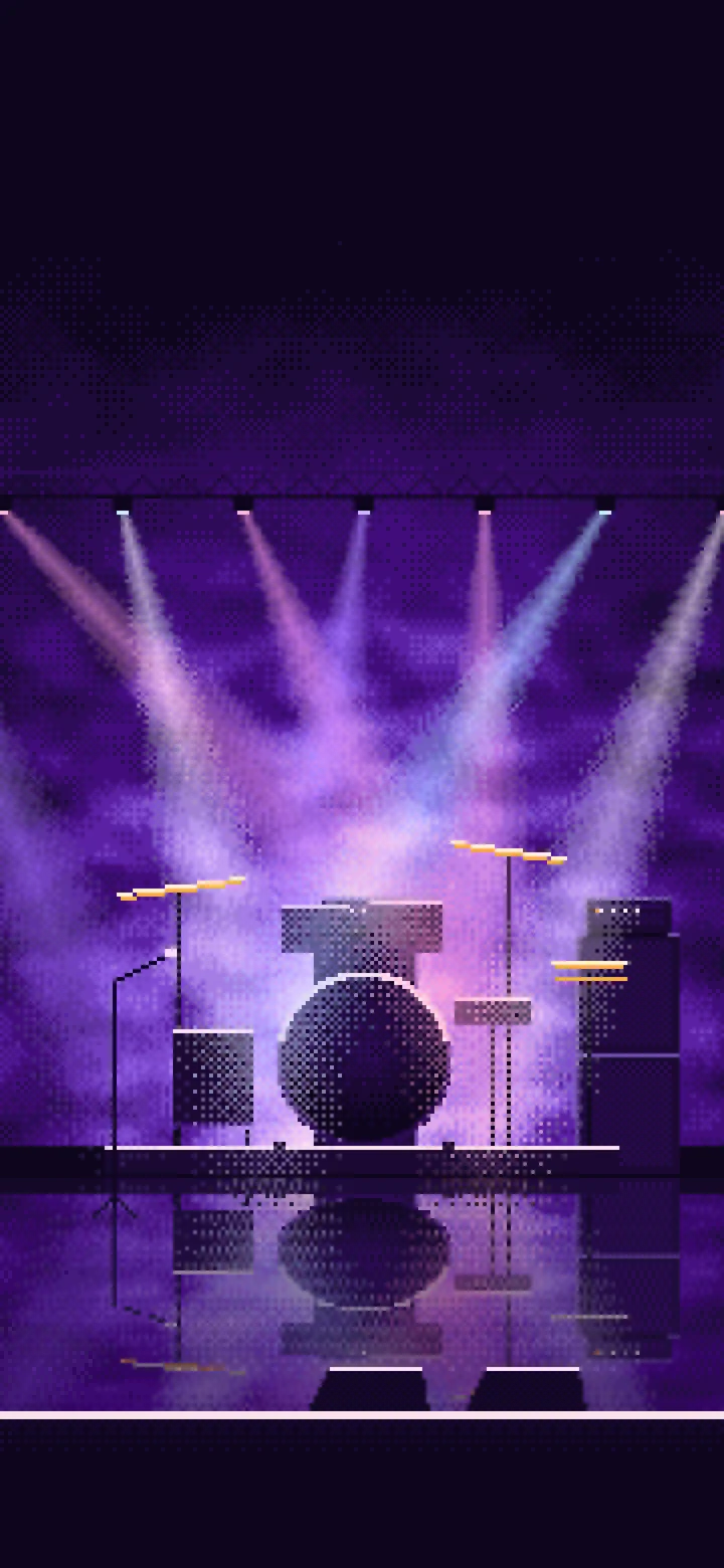 Purple Pixel Art Concert Stage wallpaper for iPhone and Android