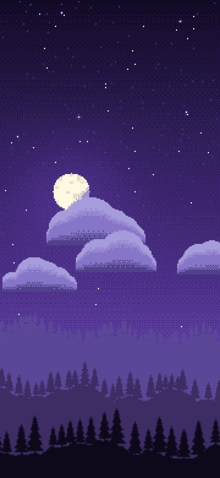 Purple Pixel Art Night Sky wallpaper for iPhone and Android