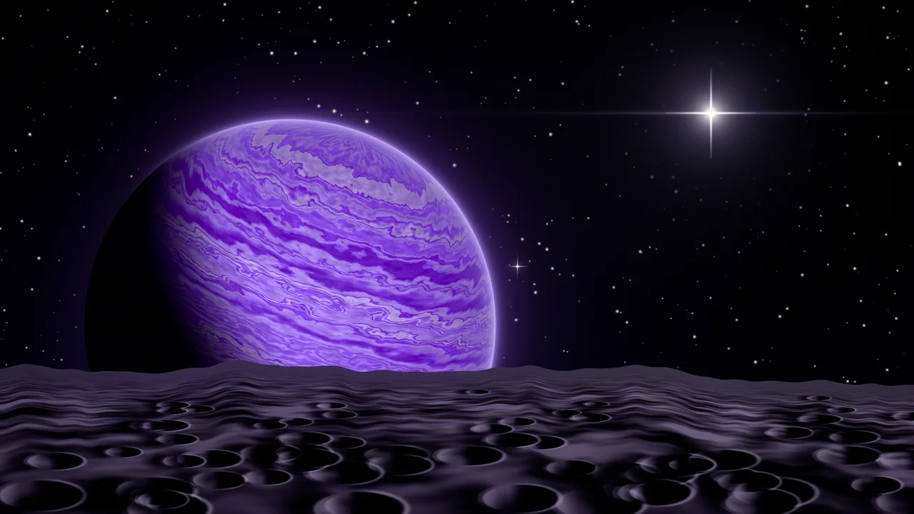 Purple Planet Rise desktop wallpaper in 4K