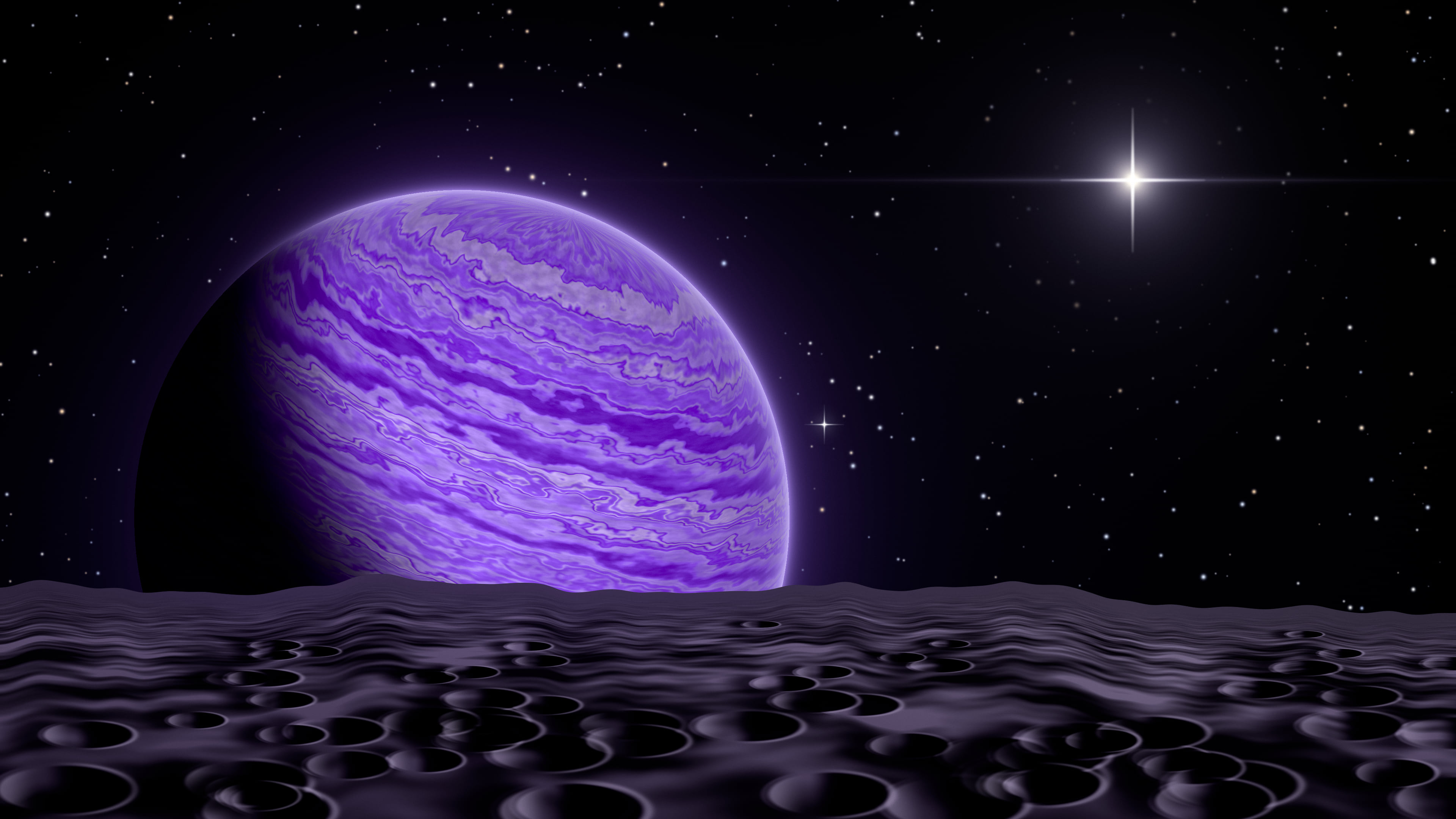 Purple Planet Rise desktop wallpaper in 4K