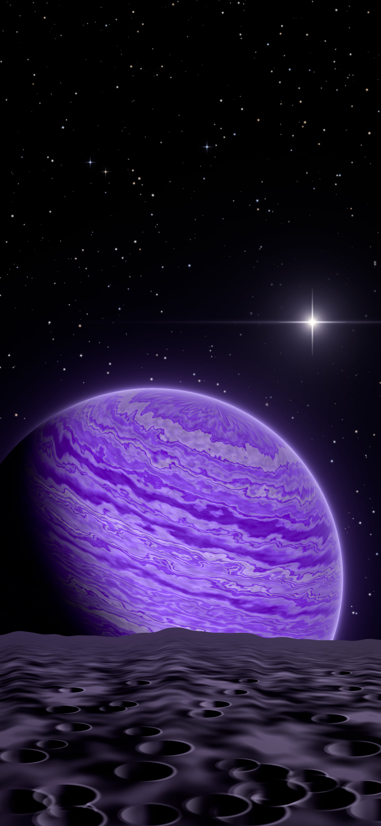Purple Planet Rise wallpaper for iPhone and Android