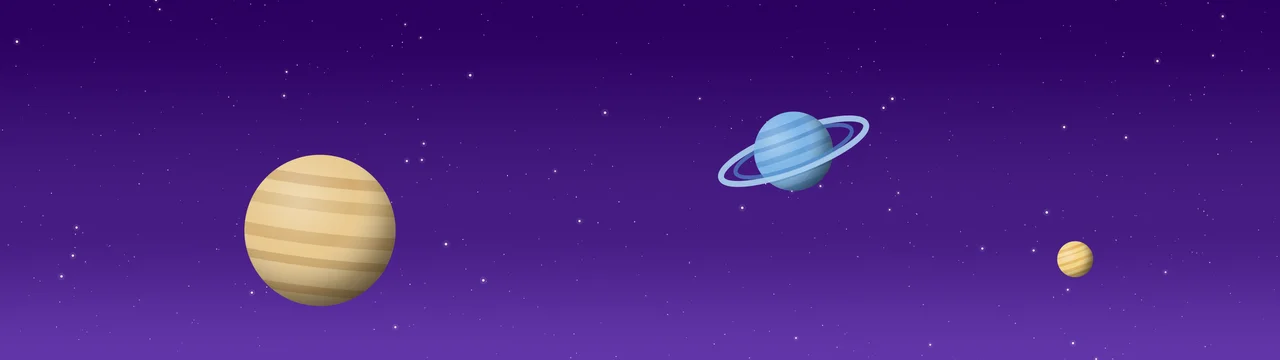Purple Planets dual monitor wallpaper, 7680 × 2160