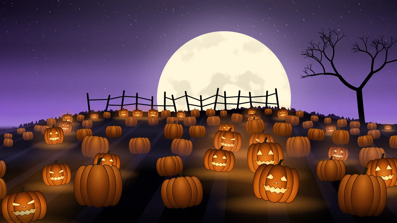 Purple Pumpkin Patch desktop wallpaper in 4K