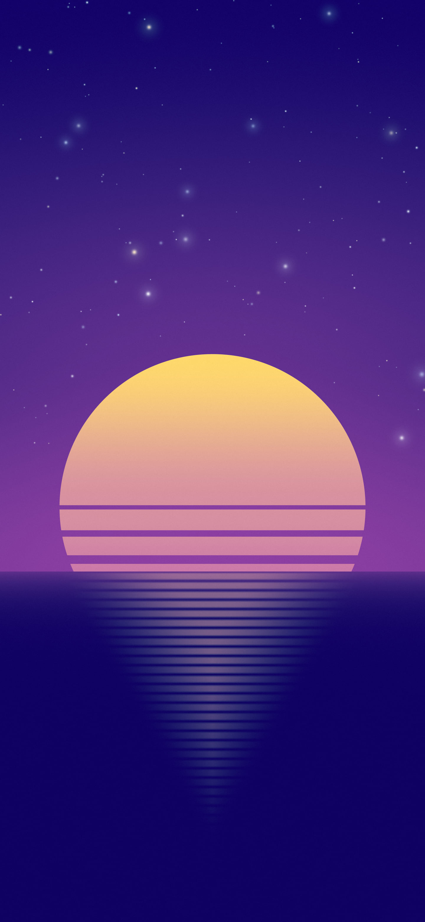 Purple Retro Striped Sun wallpaper for iPhone and Android