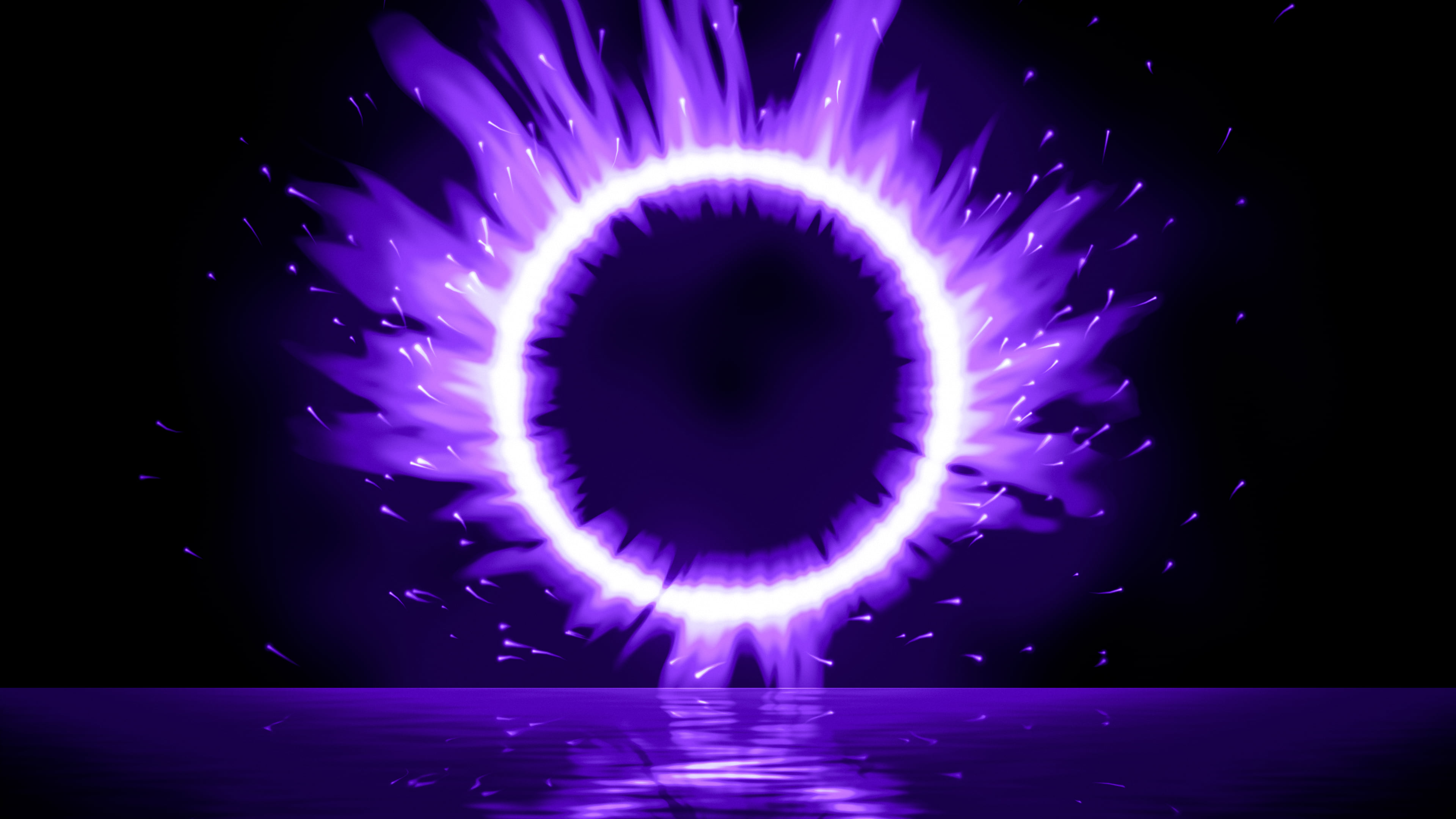 Purple Ring of Fire desktop wallpaper in 4K