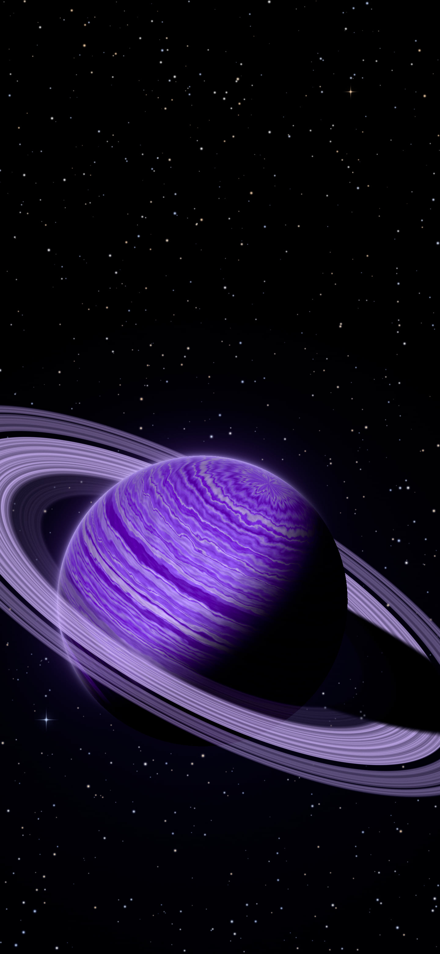 Purple Ringed Saturn wallpaper for iPhone and Android