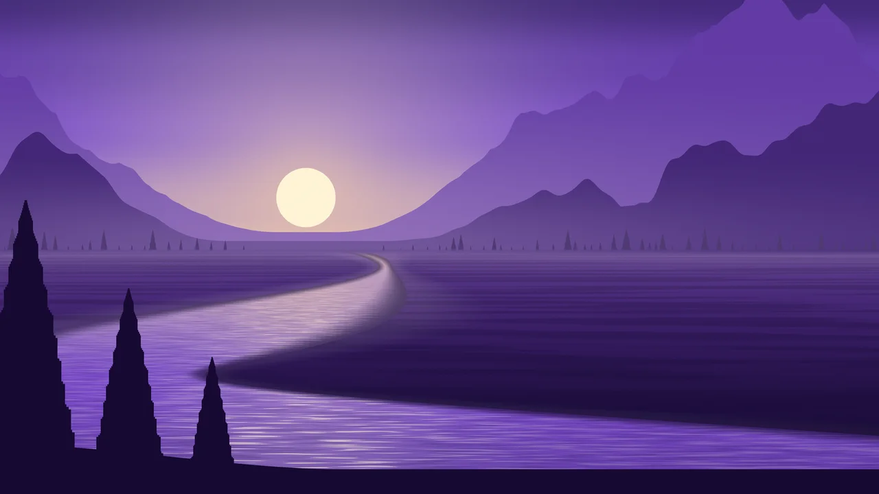Purple River Valley at Sunset desktop wallpaper in 4K