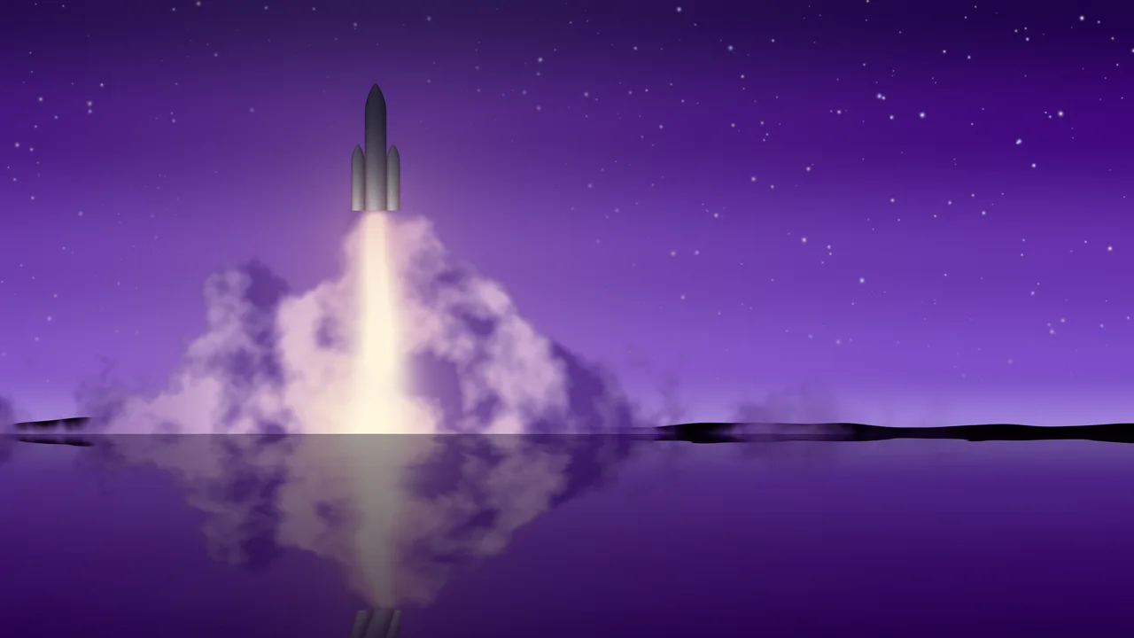 Purple Rocket Launch desktop wallpaper in 4K