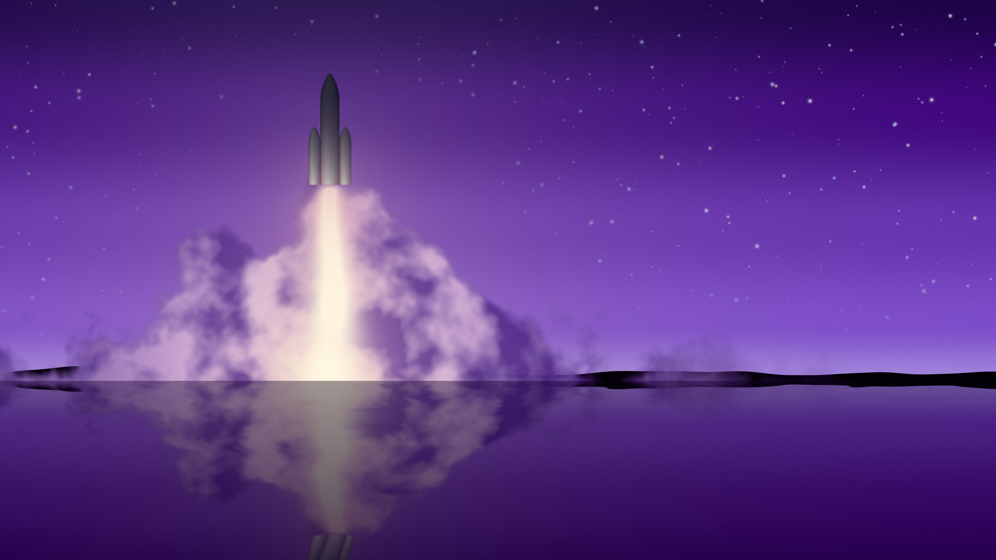 Purple Rocket Launch desktop wallpaper in 4K
