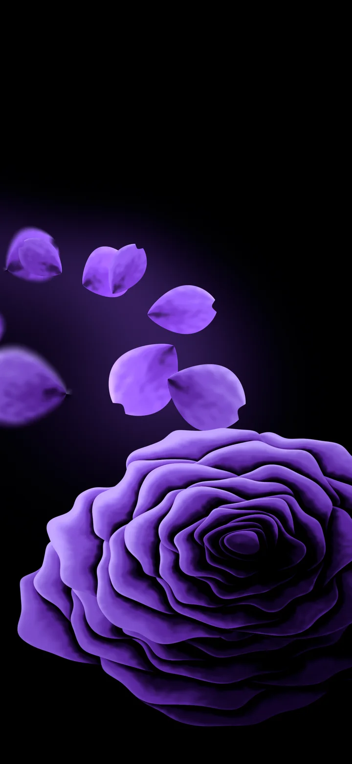 Purple Rose and Floating Petals wallpaper for iPhone and Android