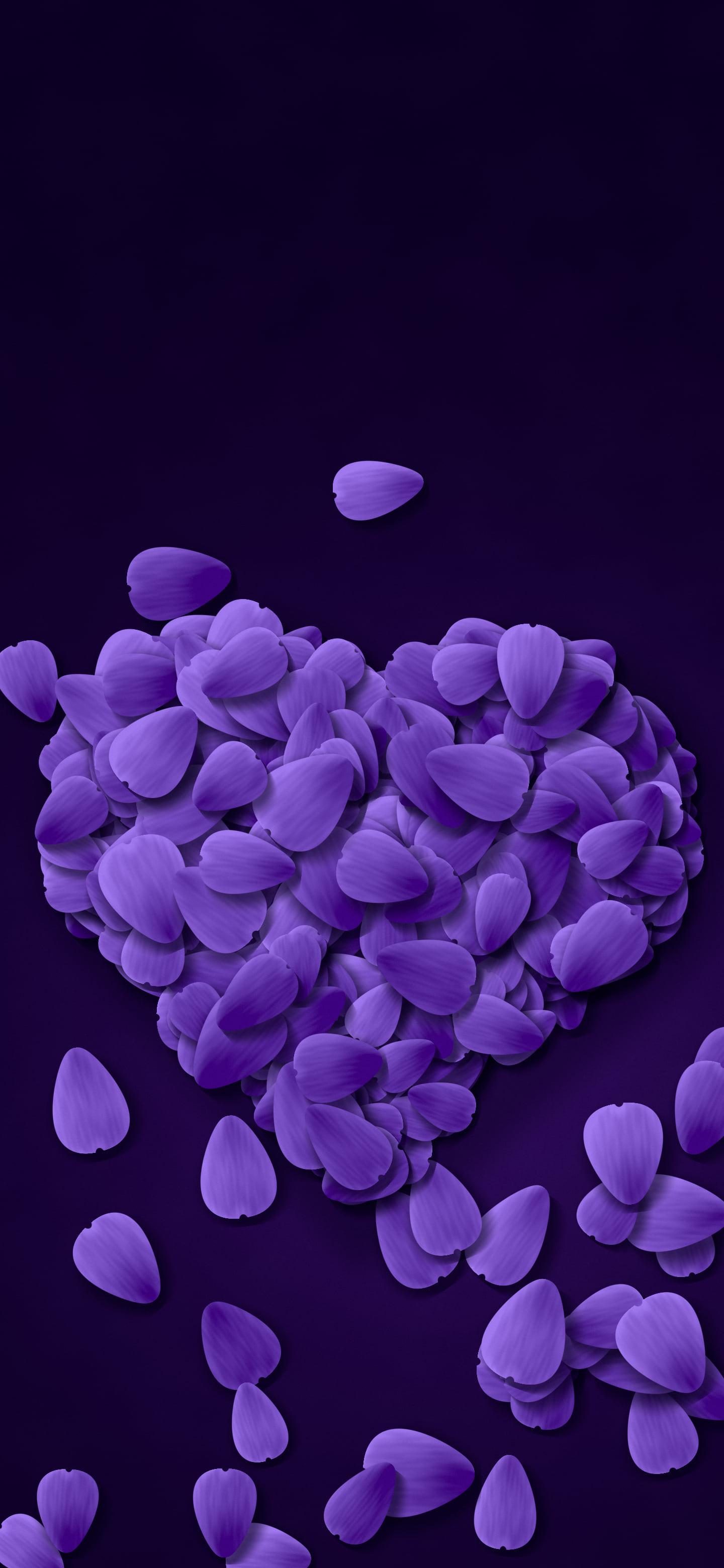 Purple Rose Petal Heart wallpaper for iPhone and Android