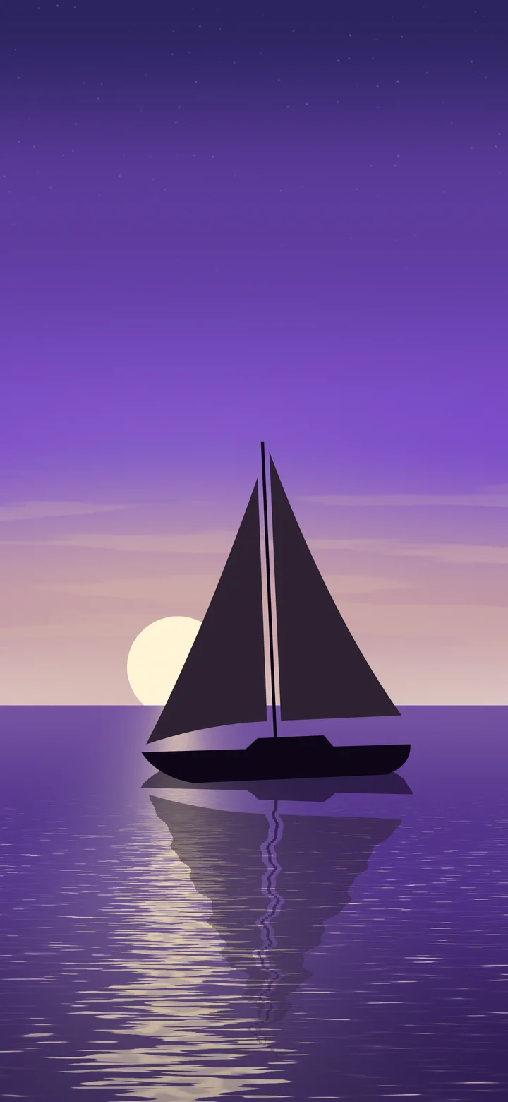 Purple Sailboat Sunset wallpaper for iPhone and Android