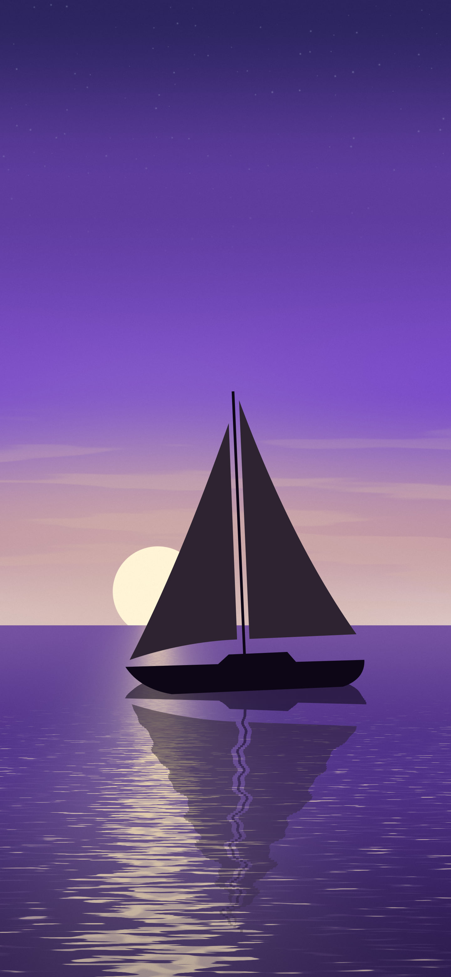 Purple Sailboat Sunset wallpaper for iPhone and Android