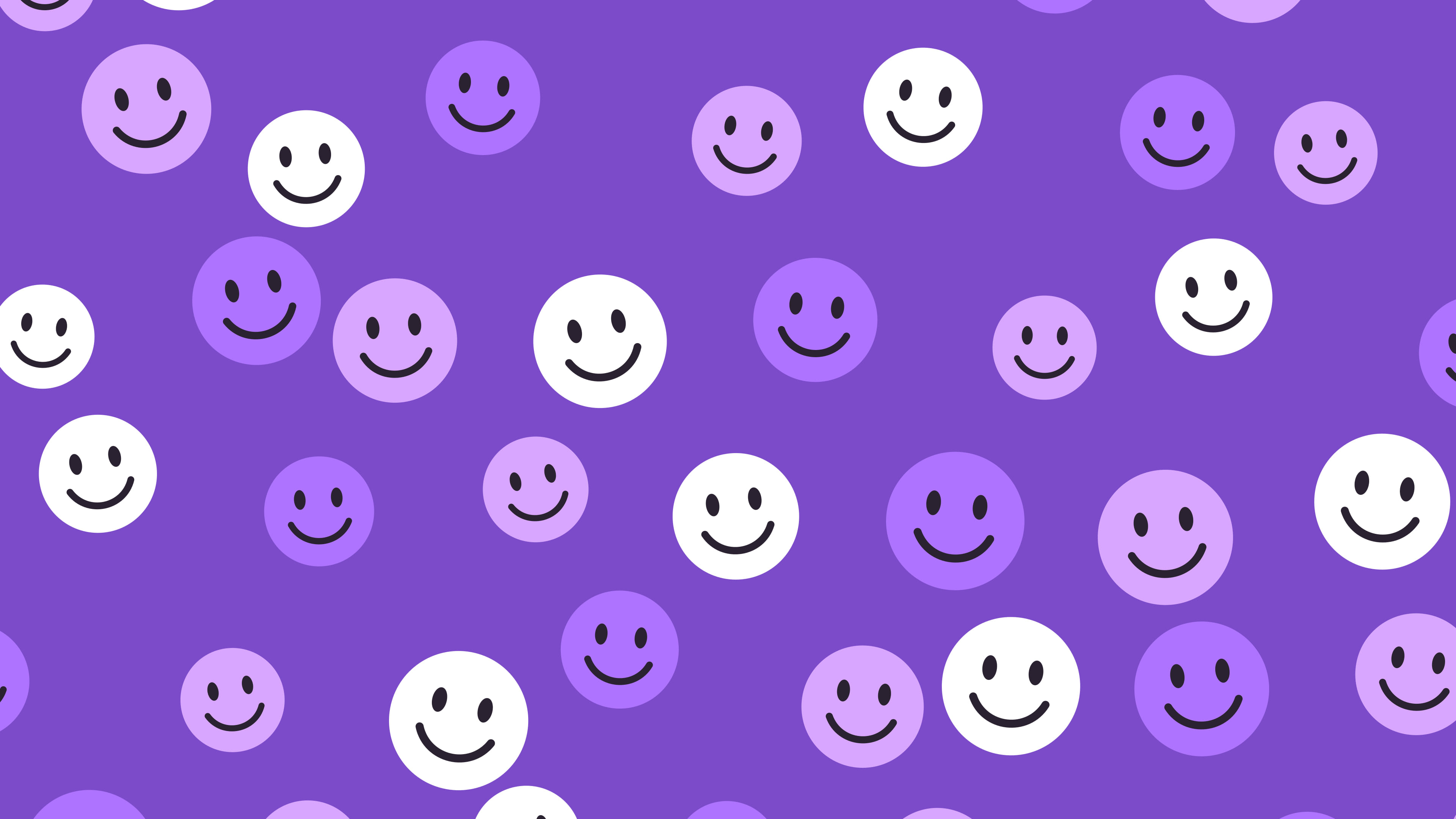Purple Smiley Face Pattern desktop wallpaper in 4K