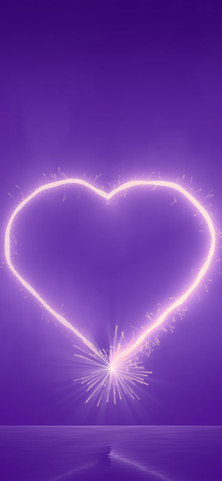 Purple Sparkler Heart wallpaper for iPhone and Android