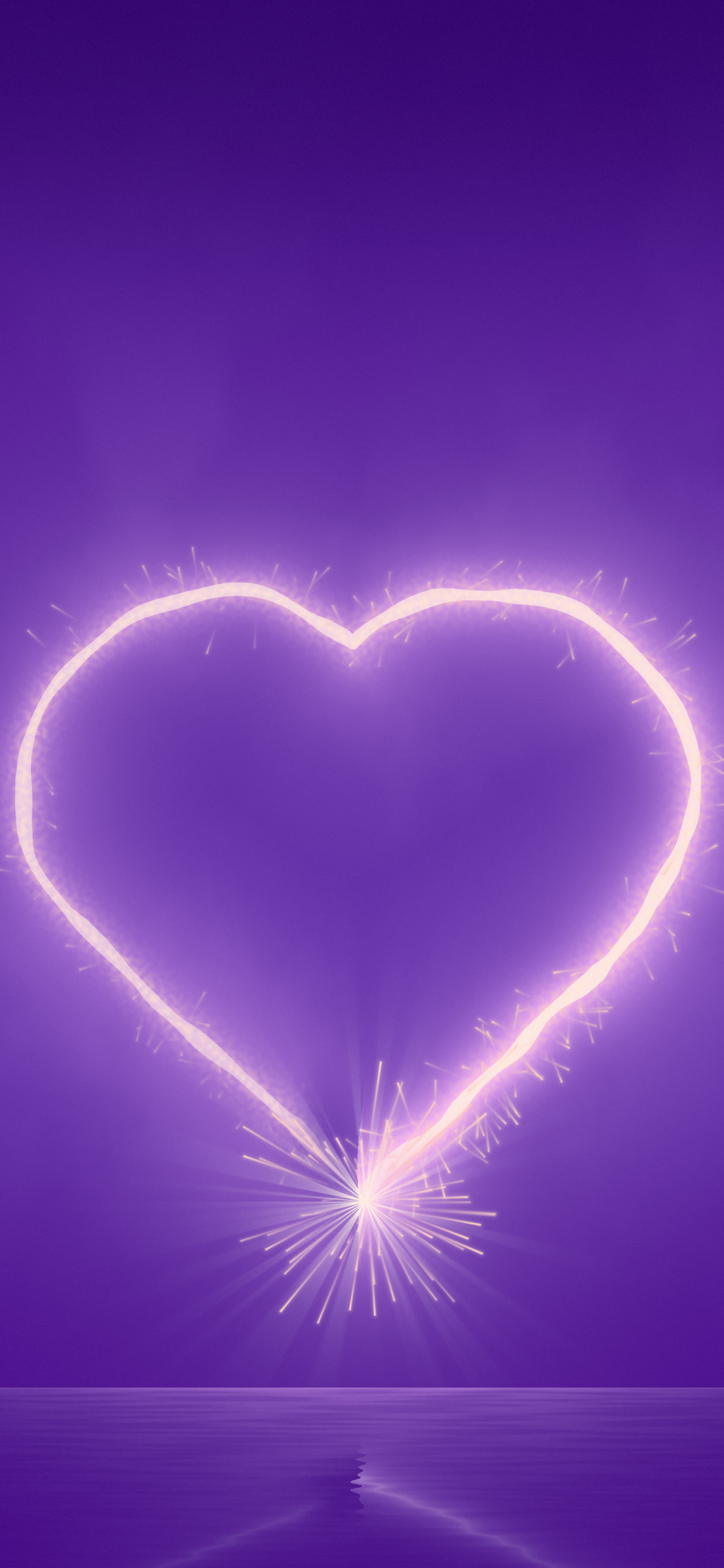 Purple Sparkler Heart wallpaper for iPhone and Android