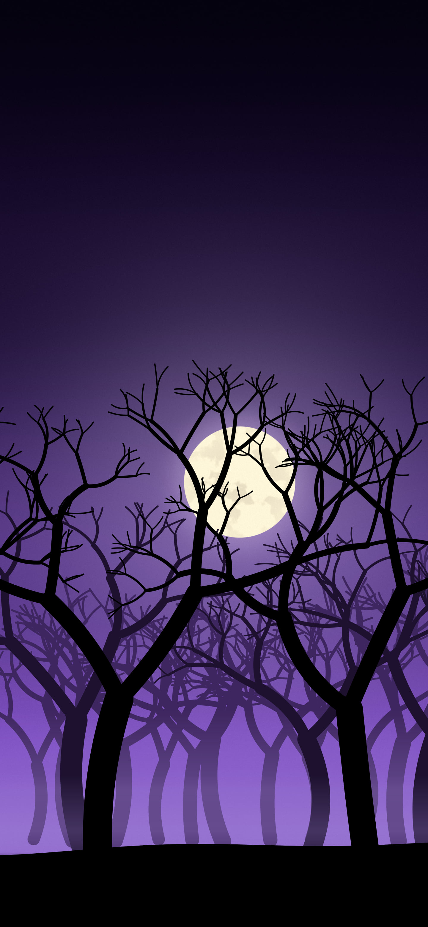 Purple Spooky Forest wallpaper for iPhone and Android