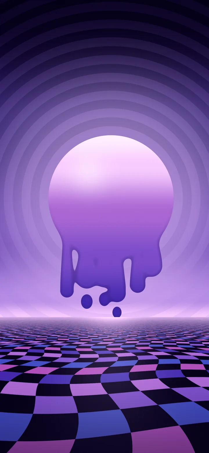 Purple Trippy Melting Sun wallpaper for iPhone and Android