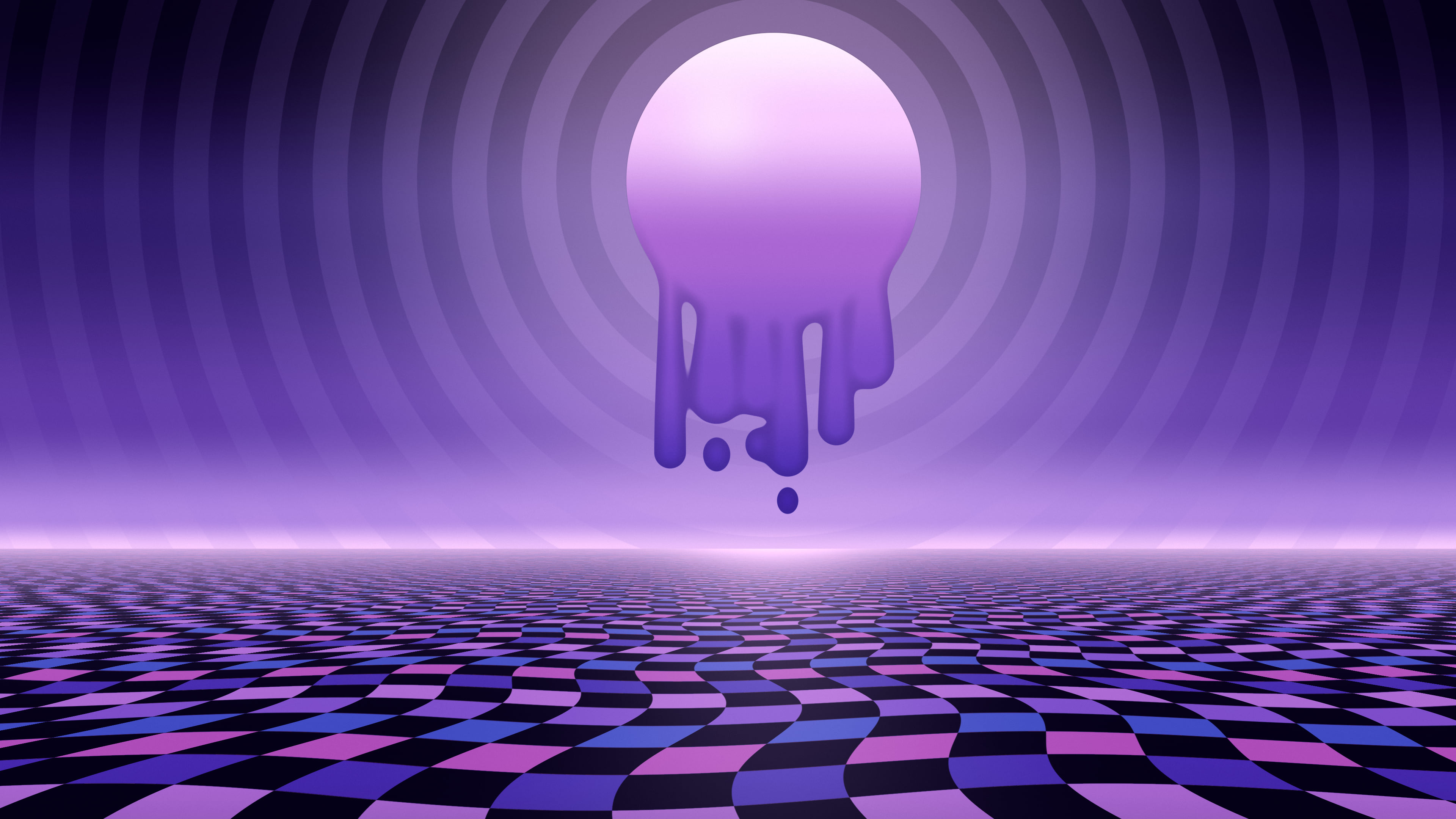 Purple Trippy Melting Sun desktop wallpaper in 4K