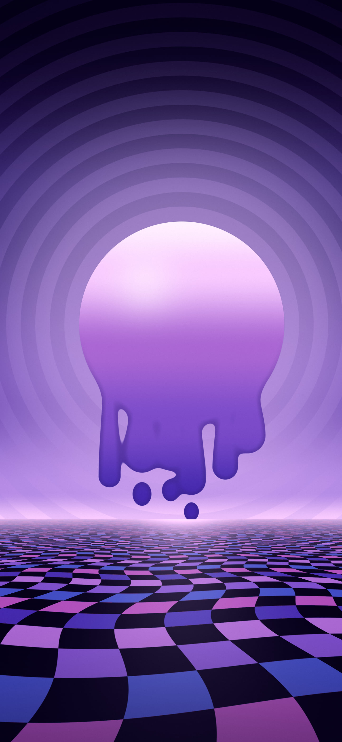 Purple Trippy Melting Sun wallpaper for iPhone and Android
