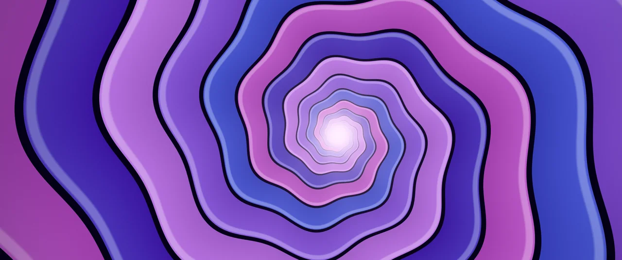 Purple Trippy Spiral Tunnel ultrawide wallpaper, 3440 × 1440