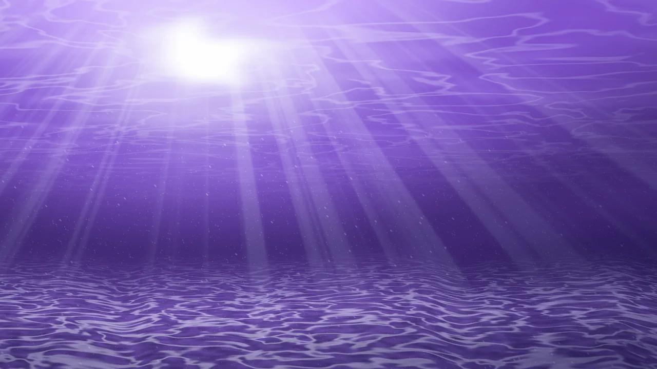 Purple Underwater Sun Rays desktop wallpaper in 4K