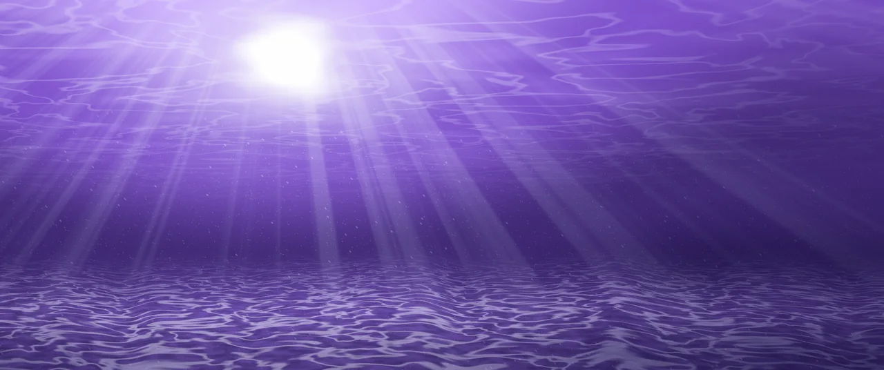 Purple Underwater Sun Rays ultrawide wallpaper, 3440 × 1440