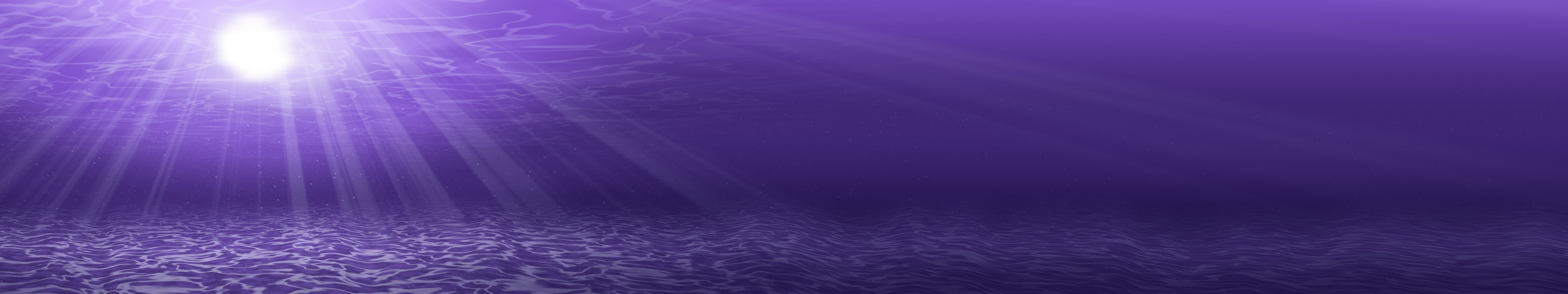 Purple Underwater Sun Rays triple monitor wallpaper, 7680 × 1440