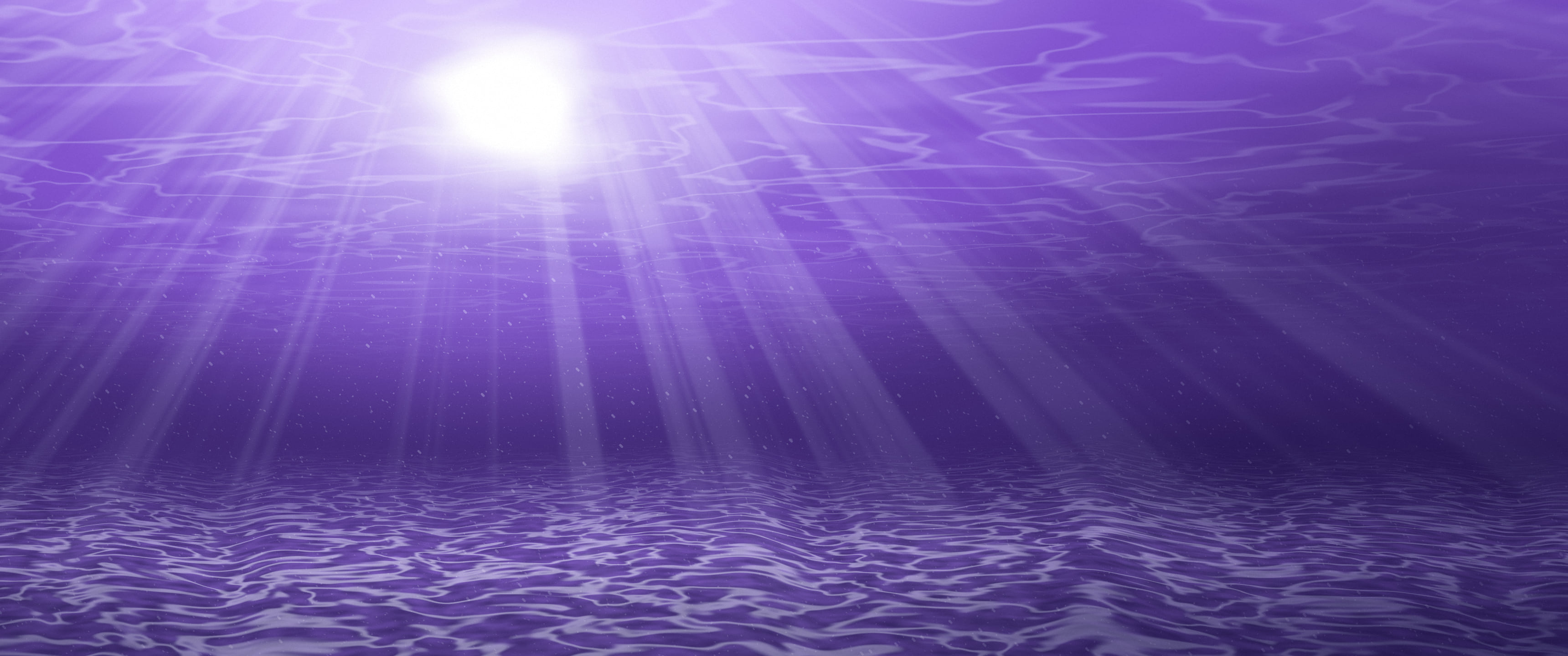 Purple Underwater Sun Rays ultrawide wallpaper, 3440 × 1440