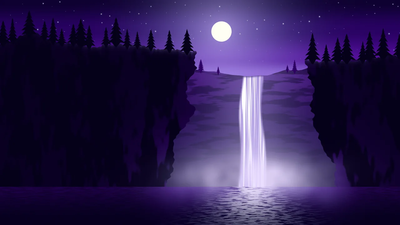 Purple Waterfall desktop wallpaper in 4K