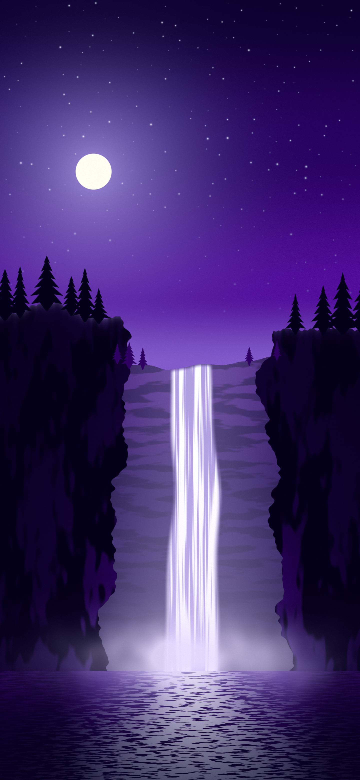 Purple Waterfall wallpaper for iPhone and Android