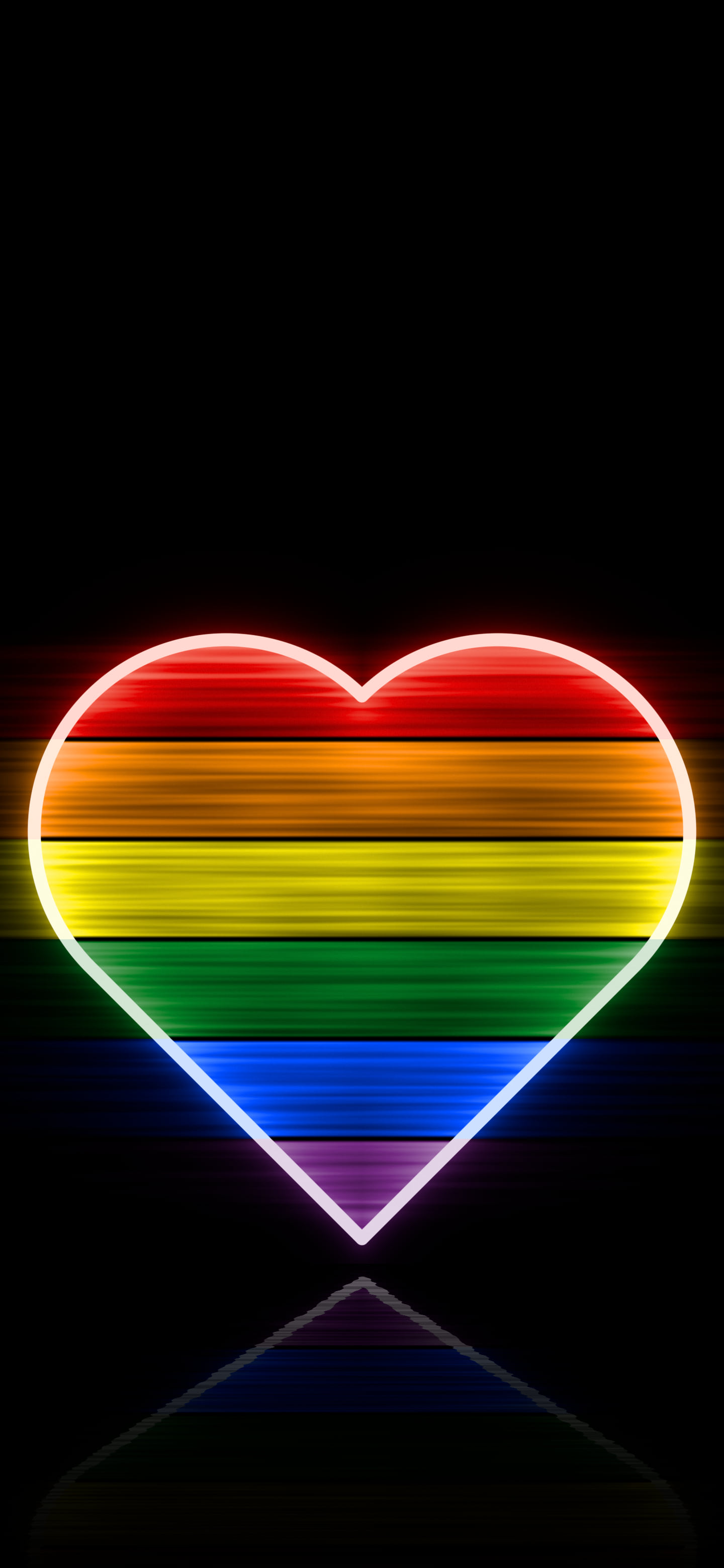 Rainbow Neon Heart Pride Flag wallpaper for iPhone and Android