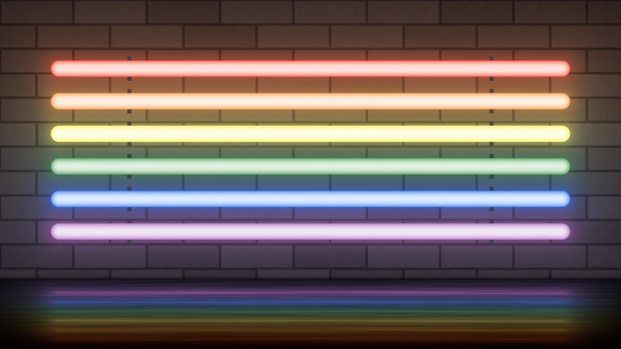 Rainbow Neon Pride Flag desktop wallpaper in 4K