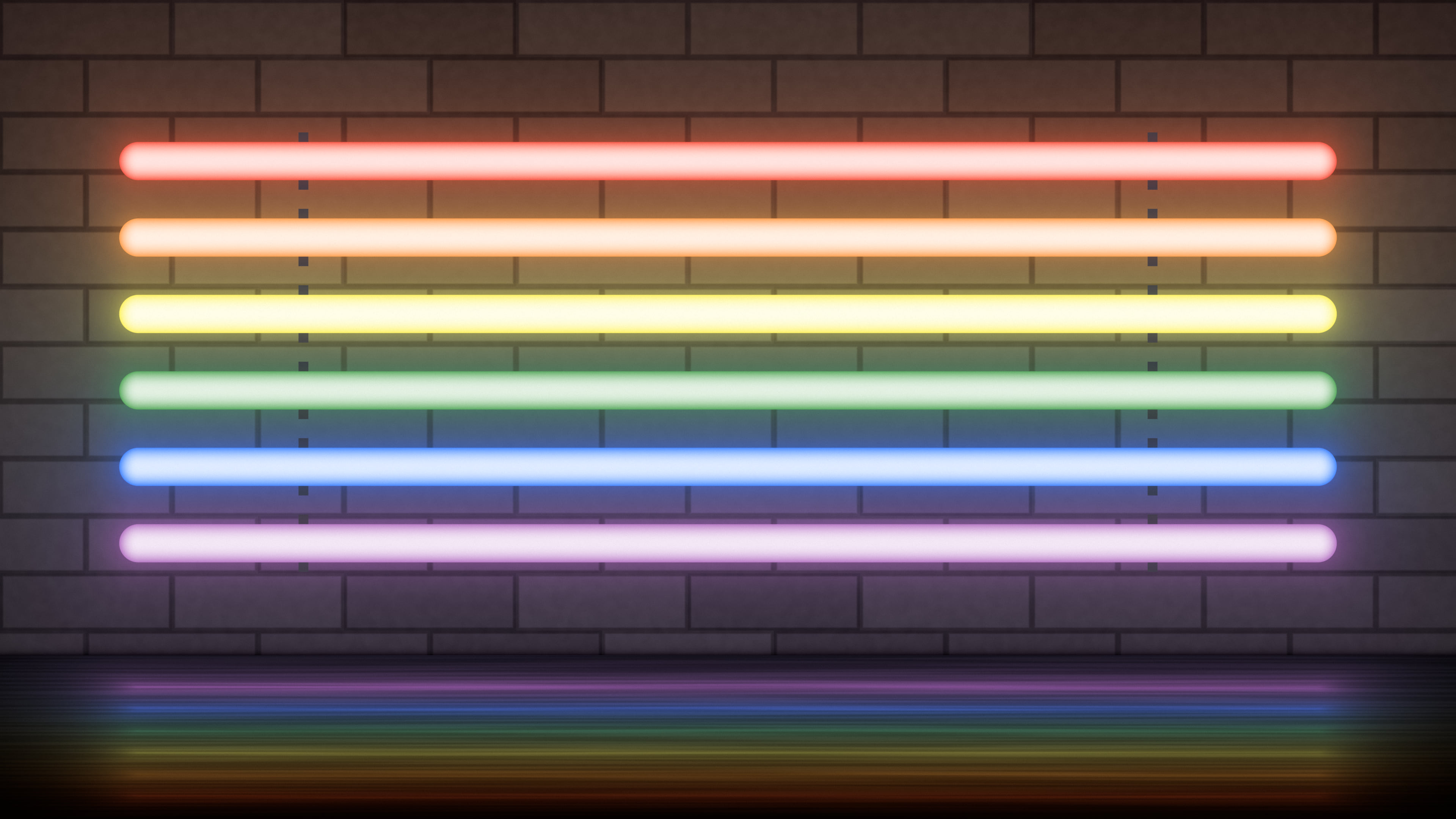 Rainbow Neon Pride Flag desktop wallpaper in 4K