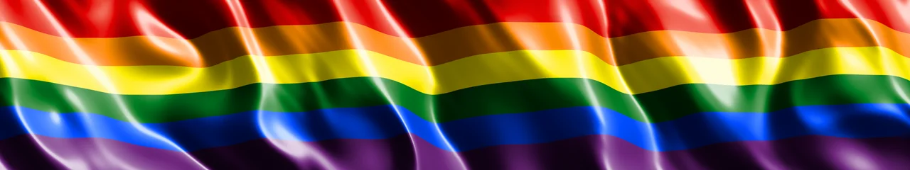 Rainbow Silk Pride Flag triple monitor wallpaper, 7680 × 1440