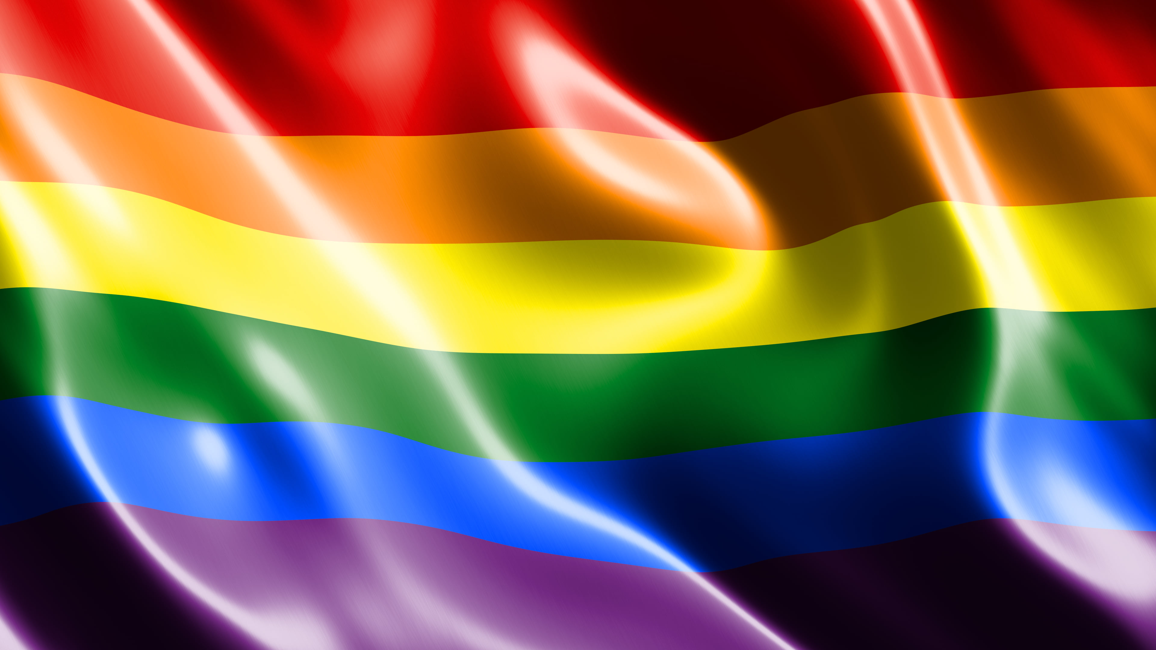 Rainbow Silk Pride Flag desktop wallpaper in 4K