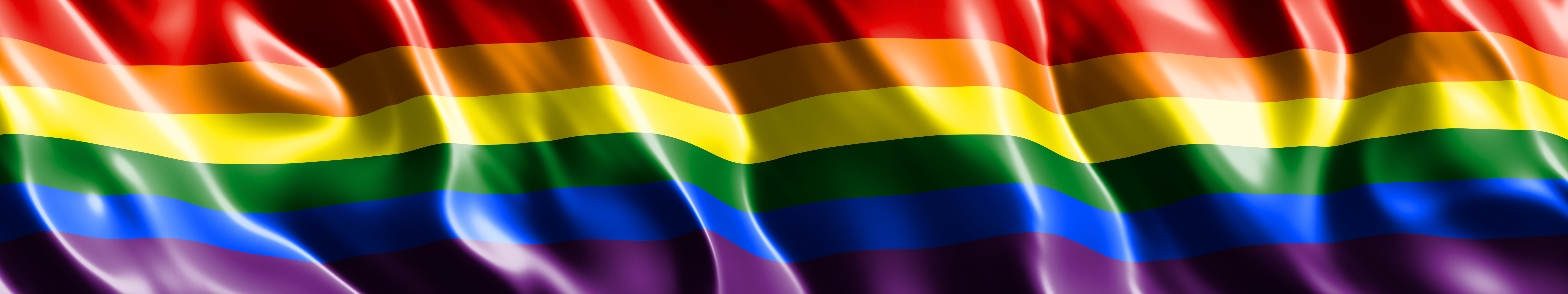 Rainbow Silk Pride Flag triple monitor wallpaper, 7680 × 1440