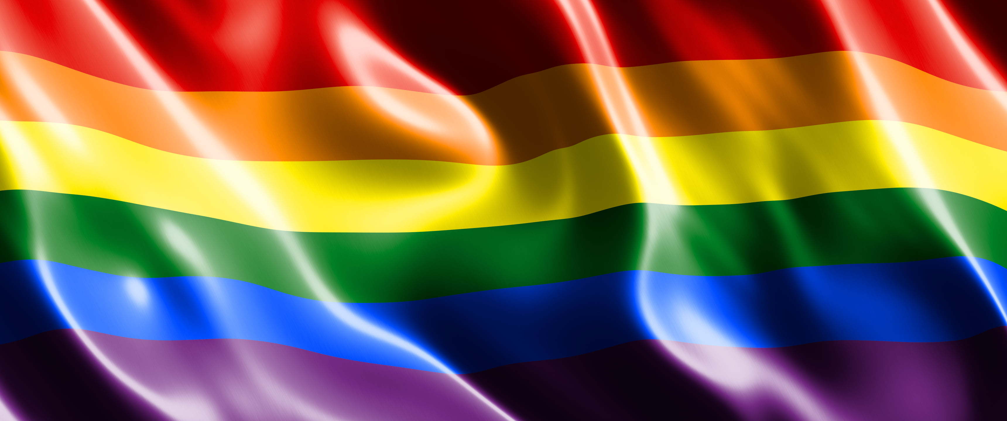 Rainbow Silk Pride Flag ultrawide wallpaper, 3440 × 1440