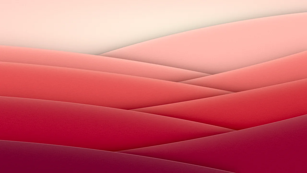 Red 3D Paper Cut Abstract Arcs desktop wallpaper in 4K