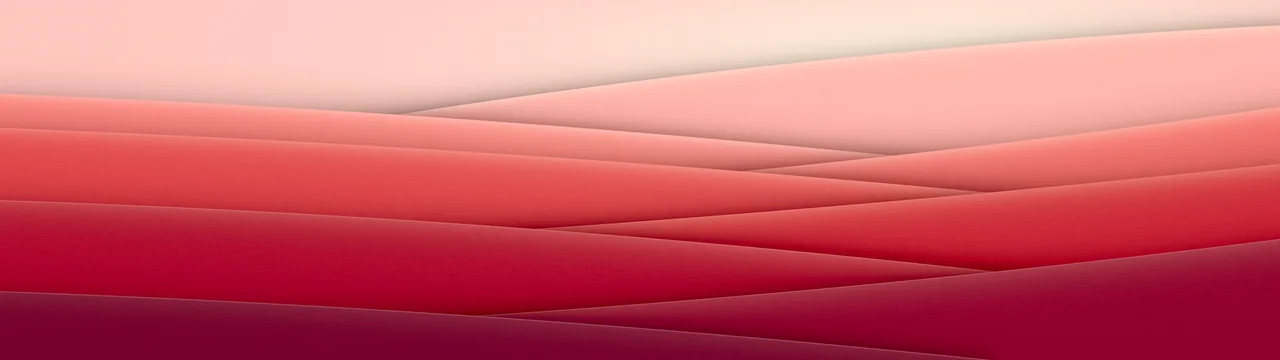 Red 3D Paper Cut Abstract Arcs dual monitor wallpaper, 7680 × 2160