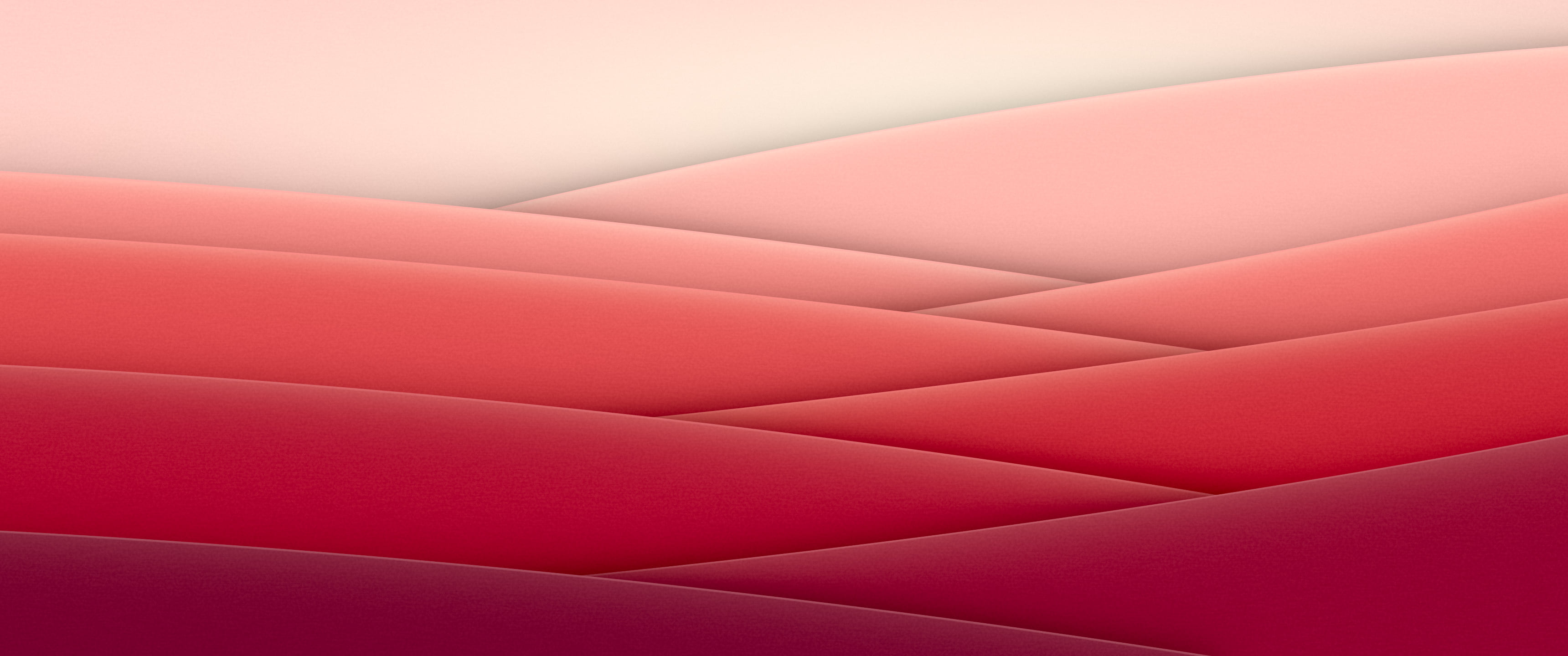 Red 3D Paper Cut Abstract Arcs ultrawide wallpaper, 3440 × 1440