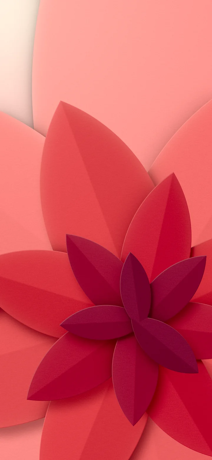 Red 3D Paper Cut Abstract Petals wallpaper for iPhone and Android