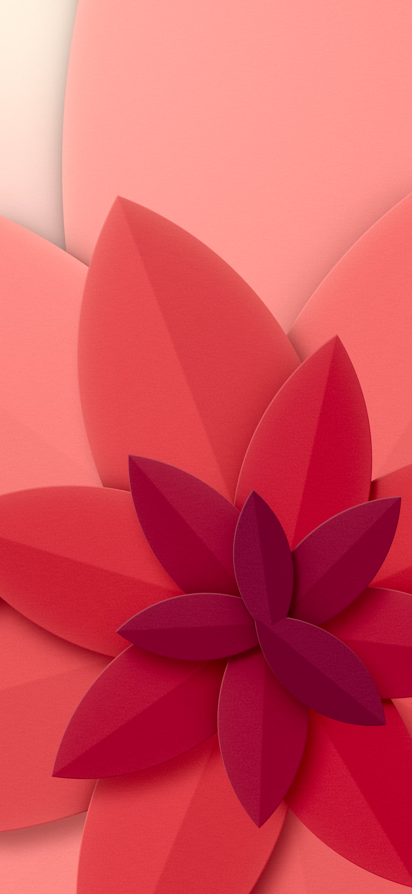 Red 3D Paper Cut Abstract Petals wallpaper for iPhone and Android