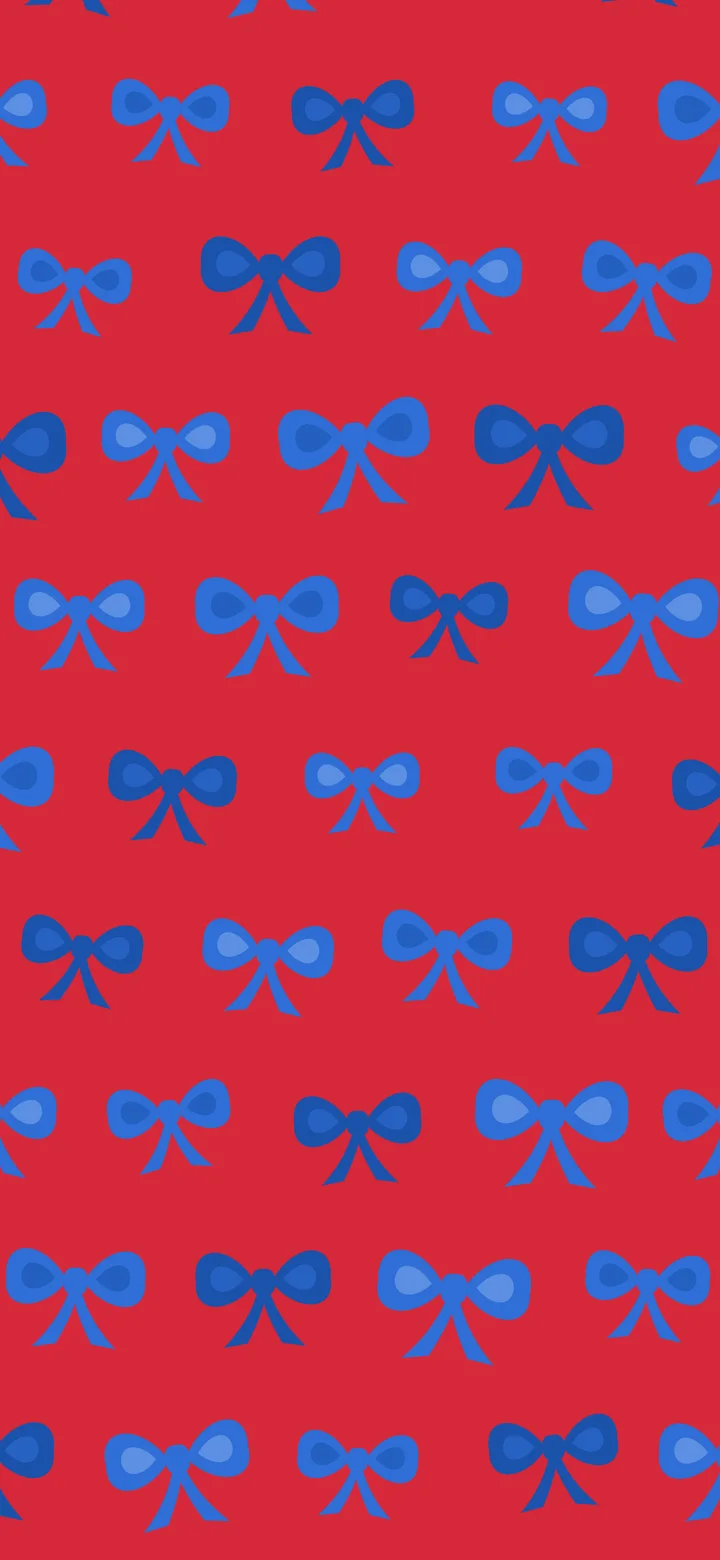 Red and Blue Bow Pattern wallpaper for iPhone and Android
