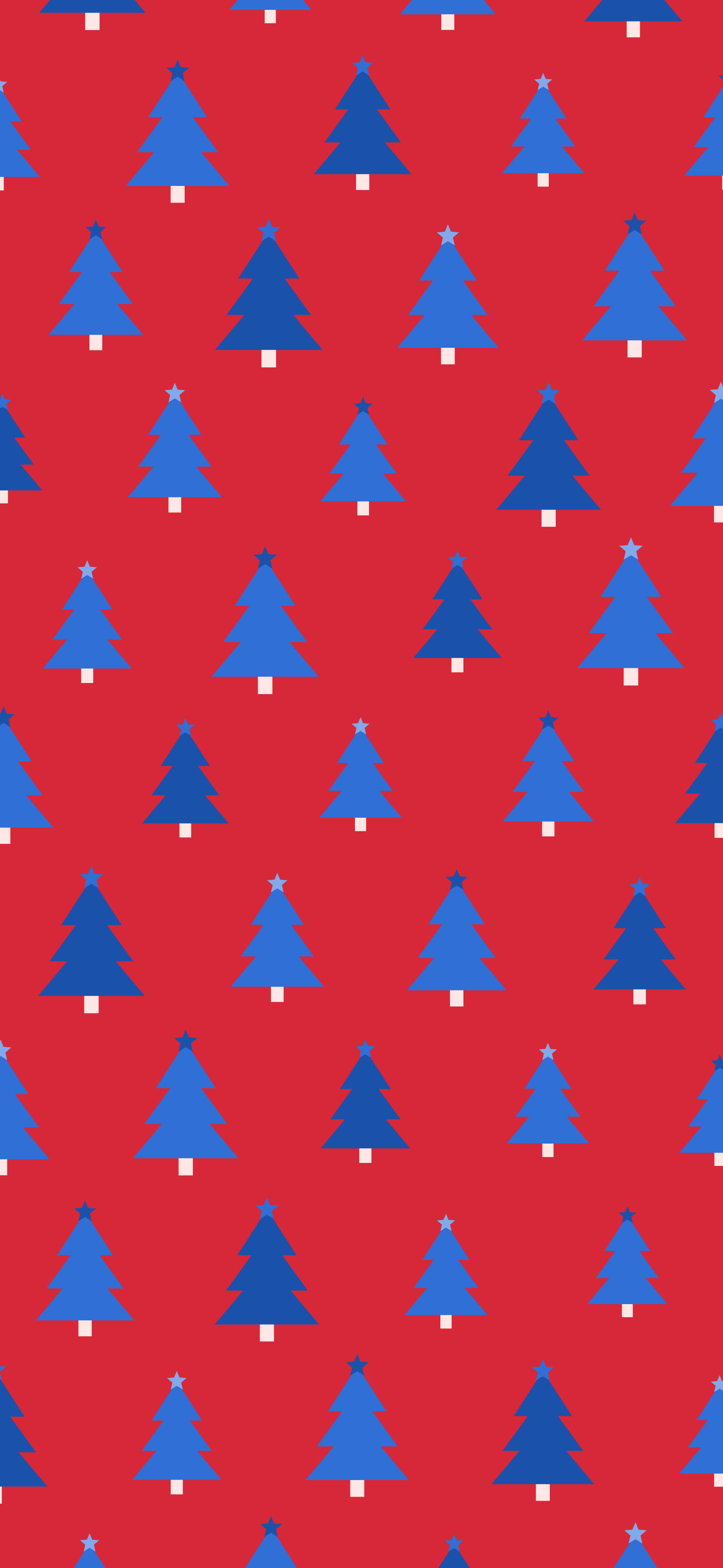 Red and Blue Christmas Tree Pattern wallpaper for iPhone and Android