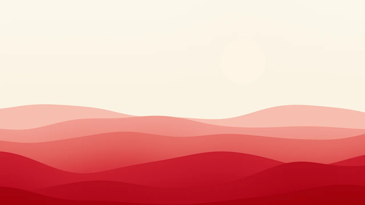 Red and Cream Minimalist Desert Dunes desktop wallpaper in 4K